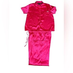 Paris Hilton Hot Pink Satin Pajama Set Size X-Large Trending